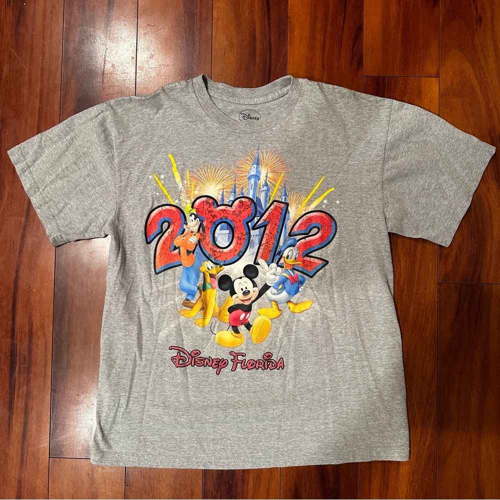 Disney Florida 2012 grey and red tshirt 
 Size L